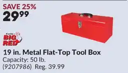 Princess Auto Torin Big Red 19 in. Metal Flat-Top Tool Box offer