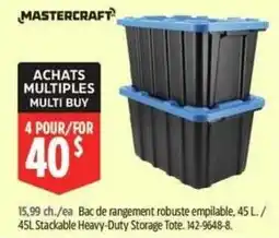 Canadian Tire Mastercraft stackable heavy-duty storage tote offer