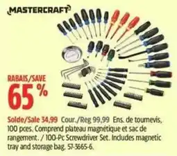 Canadian Tire Mastercraft 100-Pc Screwdriver Set offer