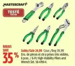Canadian Tire Mastercraft 6-Pc High-Visibility Pliers and Wrench Set offer