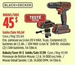 Canadian Tire Black+Decker ens. perceuse au Li-ion 20 V MAX, 1/4 po. offer