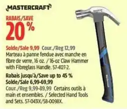 Canadian Tire Mastercraft 16-oz Claw Hammer with Fibreglass Handle offer