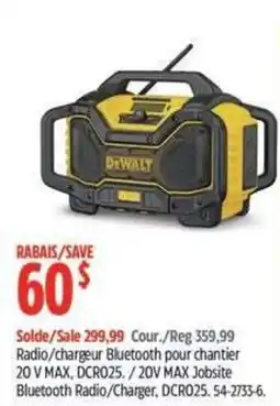 Canadian Tire DeWalt Bluetooth Radio/Charger offer