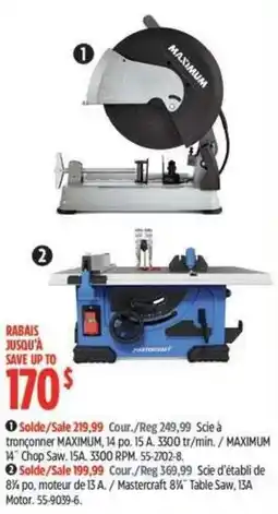 Canadian Tire Maximum 14" chop saw offer