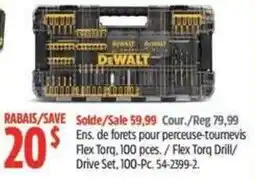 Canadian Tire DeWalt flex torq drill drive set offer