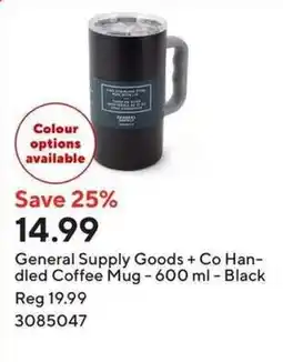Staples General Supply Goods + Co Handled Coffee Mug offer