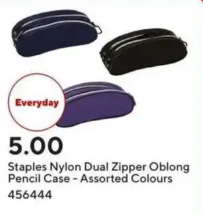 Staples Staples Nylon Dual Zipper Oblong Pencil Case offer