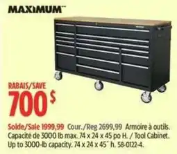 Canadian Tire Maximum tool cabinet offer