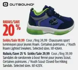 Canadian Tire Outbound youth roam lighted sneakers offer
