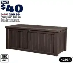 RONA Keter rockwood deck box offer
