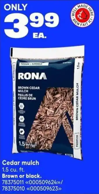 Rona cedar mulch