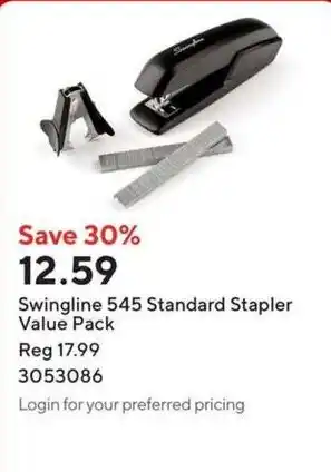 Staples Swingline 545 Standard Stapler offer