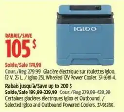 Canadian Tire Igloo 23L Wheeled 12V Power Cooler offer