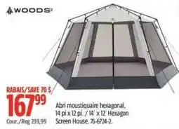 Canadian Tire Woods hexagonal screen house offer
