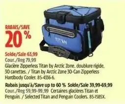 Canadian Tire Titan 30-can zipperless hardbody cooler offer