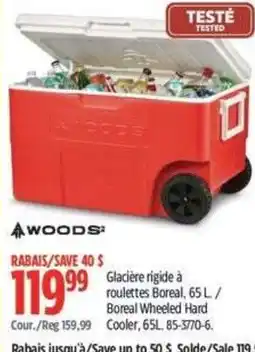 Canadian Tire Woods glacière rigide à roulettes offer