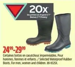 Canadian Tire Selected Waterproof Rubber Boots offer