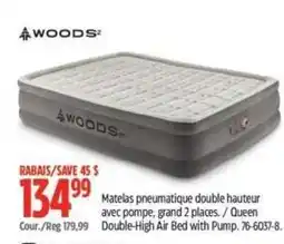Canadian Tire Woods queen double-high air bed with pump offer