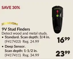 Princess Auto Zircon 9V stud finders offer