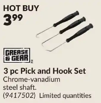Grease & Gear 3 pc Pick and Hook Set