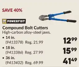 Princess Auto Powerfist compound bolt cutters offer