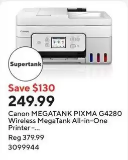 Staples Canon megatank pixma g4280 wireless megatank all-in-one printer offer
