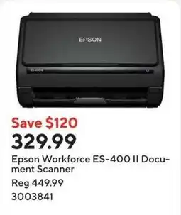 Staples Epson Workforce ES-400 II Document Scanner offer