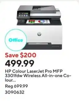 Staples hp colour laserjet pro mfp 3301fdw wireless all-in-one colour offer