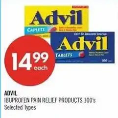 Shoppers Drug Mart Advil ibuprofen pain relief products offer