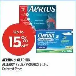 Shoppers Drug Mart Aerius or Claritin Allergy Relief Products offer