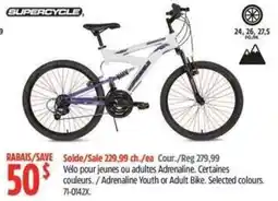 Canadian Tire Supercycle Adrenaline Youth or Adult Bike offer