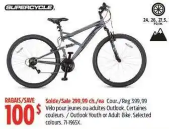 Canadian Tire Supercycle outlook youth or adult bike offer
