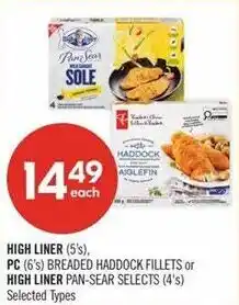 Shoppers Drug Mart High Liner breaded haddock fillets or high liner pan-sear selects offer