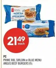 Shoppers Drug Mart PC prime rib, sirloin or blue menu angus beef burgers offer