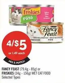 Shoppers Drug Mart Fancy Feast or Friskies wet cat food offer