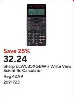 Staples Sharp ELW535XGBWH Write View Scientific Calculator offer