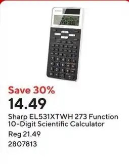 Staples Sharp EL531XTWH 273 Function 10-Digit Scientific Calculator offer