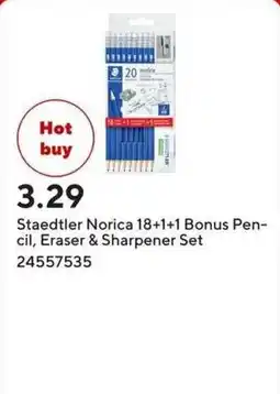 Staples Staedtler Norica 18+1 Bonus Pencil & Sharpener Set offer