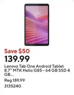 Staples Lenovo Tab One Android Tablet offer