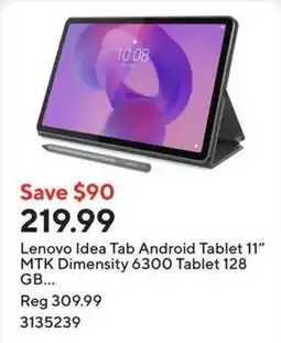 Staples Lenovo Idea Tab Android Tablet 11" MTK Dimensity 6300 Tablet 128 GB offer