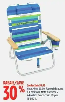Canadian Tire Tommy Bahama 4-Position Beach Chair offer