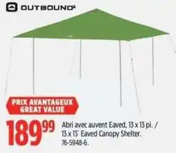 Canadian Tire Outbound eaved canopy shelter offer