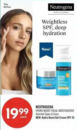 Shoppers Drug Mart Neutrogena hydro boost facial moisturizers offer