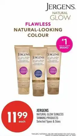 Shoppers Drug Mart Jergens natural glow sunless tanning products offer