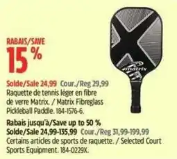 Canadian Tire Matrix pickleball paddle offer