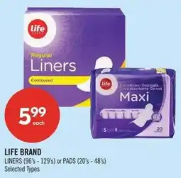 Shoppers Drug Mart Life Brand Liners offer
