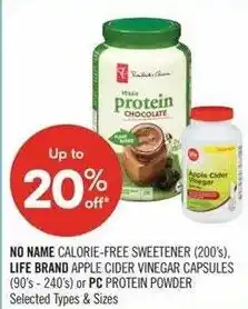Shoppers Drug Mart No Name calorie-free sweetener offer