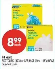 Shoppers Drug Mart No Name recycling or garbage bags offer