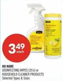 Shoppers Drug Mart No Name disinfecting wipes or household cleaner products offer