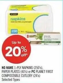 Shoppers Drug Mart No Name 1-ply napkins offer
